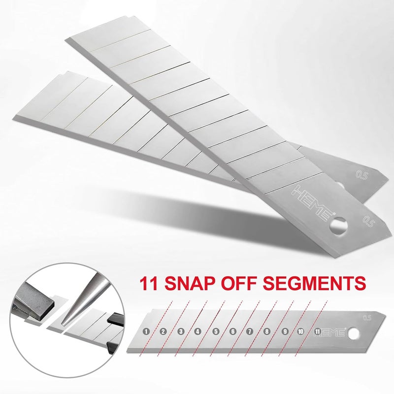 HIEMTE HIEMIE Tools 60Pcs 18mm Utility Knife Replacement Snap off Blades 60 Degree，Blades for Utility Knife and 18mm Box Cutter - Razor Sharp SK4 Steel - Image 3